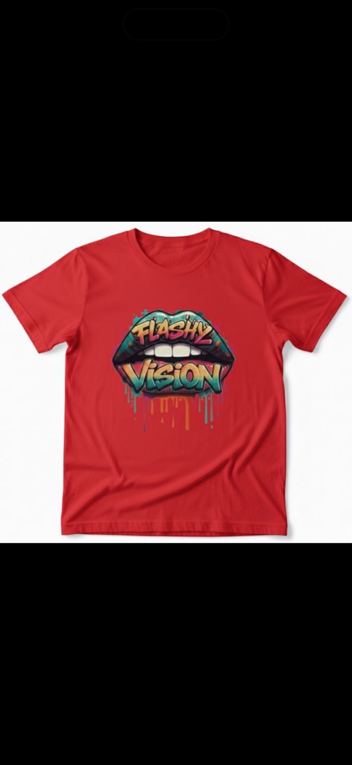 Red Flashy Vision Lips Tee