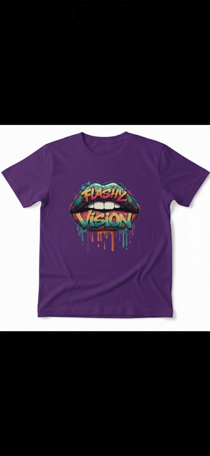 Purple Flashy Vision Lips Tee