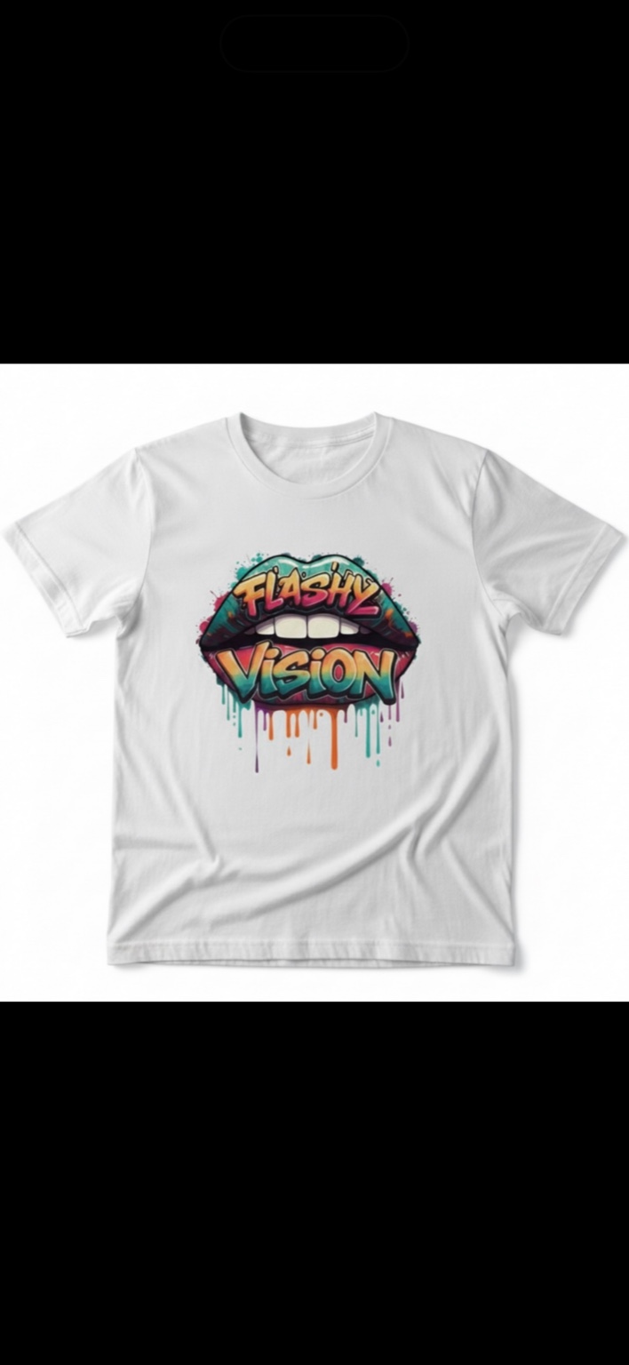 White Flashy Vision Lips Tee